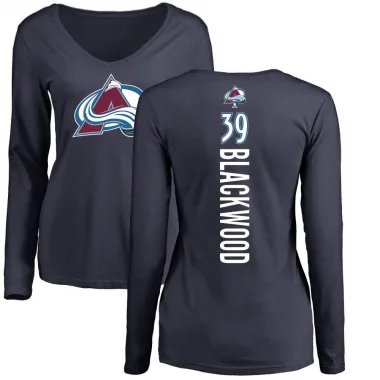 Black Women's Mackenzie Blackwood Colorado Avalanche Backer Long Sleeve T-Shirt - Navy