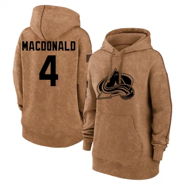 Brown Women's Jacob MacDonald Colorado Avalanche 2023 Salute to Service Pullover Hoodie