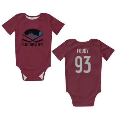 Colorado Avalanche Jean-Luc Foudy  Burgundy Newborn & Infant Bodysuit