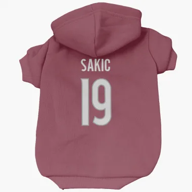 Colorado Avalanche Joe Sakic  Burgundy Dog & Cat Pet Hoodie