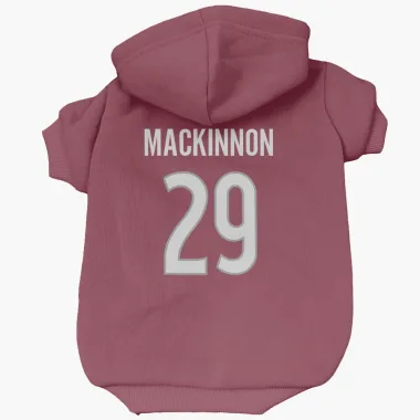 Colorado Avalanche Nathan MacKinnon  Burgundy Dog & Cat Pet Hoodie