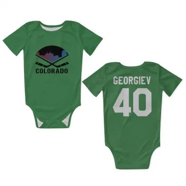 Green Colorado Avalanche Alexandar Georgiev   Newborn & Infant Bodysuit