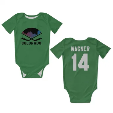 Green Colorado Avalanche Chris Wagner   Newborn & Infant Bodysuit