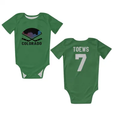 Green Colorado Avalanche Devon Toews   Newborn & Infant Bodysuit