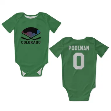 Green Colorado Avalanche Tucker Poolman   Newborn & Infant Bodysuit