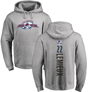 Men's Claude Lemieux Colorado Avalanche Branded Ash Backer Pullover Hoodie