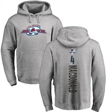 Men's Jacob MacDonald Colorado Avalanche Branded Ash Backer Pullover Hoodie