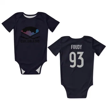 Navy Colorado Avalanche Jean-Luc Foudy   Newborn & Infant Bodysuit