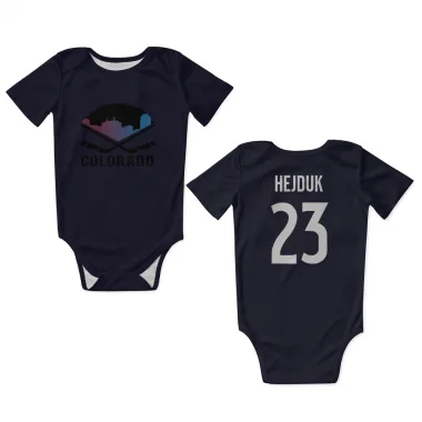 Navy Colorado Avalanche Milan Hejduk   Newborn & Infant Bodysuit