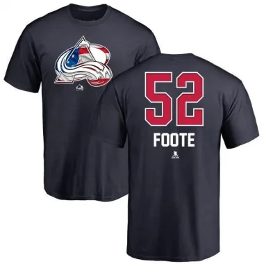 Navy Men's Adam Foote Colorado Avalanche Name and Number Banner Wave T-Shirt -