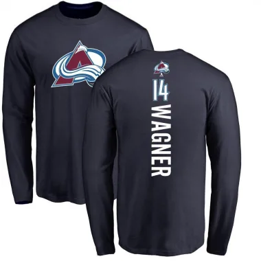 Navy Men's Chris Wagner Colorado Avalanche Backer Long Sleeve T-Shirt -