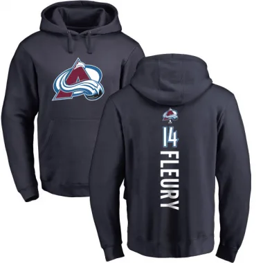 Navy Men's Theoren Fleury Colorado Avalanche Branded Backer Pullover Hoodie