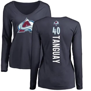 Navy Women's Alex Tanguay Colorado Avalanche Backer Long Sleeve T-Shirt -