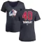 Navy Women's Alex Tanguay Colorado Avalanche Name and Number Banner Wave V-Neck T-Shirt -