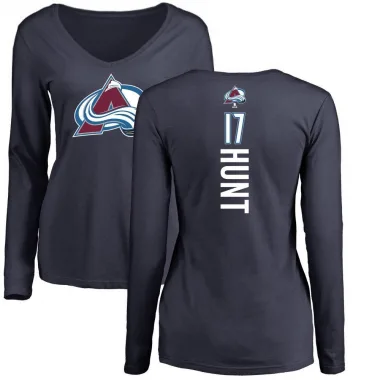 Navy Women's Brad Hunt Colorado Avalanche Backer Long Sleeve T-Shirt -