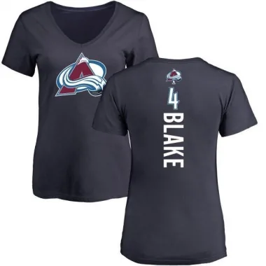 Navy Women's Rob Blake Colorado Avalanche Backer T-Shirt -