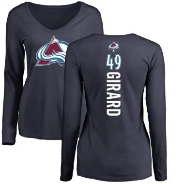 Navy Women's Samuel Girard Colorado Avalanche Backer Long Sleeve T-Shirt -