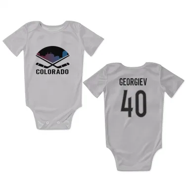 White Colorado Avalanche Alexandar Georgiev   Newborn & Infant Bodysuit