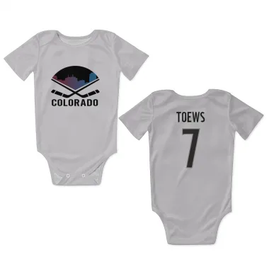 White Colorado Avalanche Devon Toews   Newborn & Infant Bodysuit