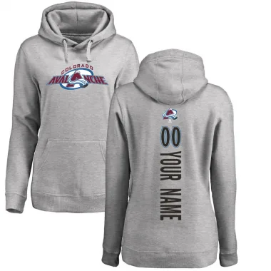 Women's Custom Colorado Avalanche Branded Ash Backer Pullover Hoodie