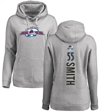 Women's Givani Smith Colorado Avalanche Branded Ash Backer Pullover Hoodie